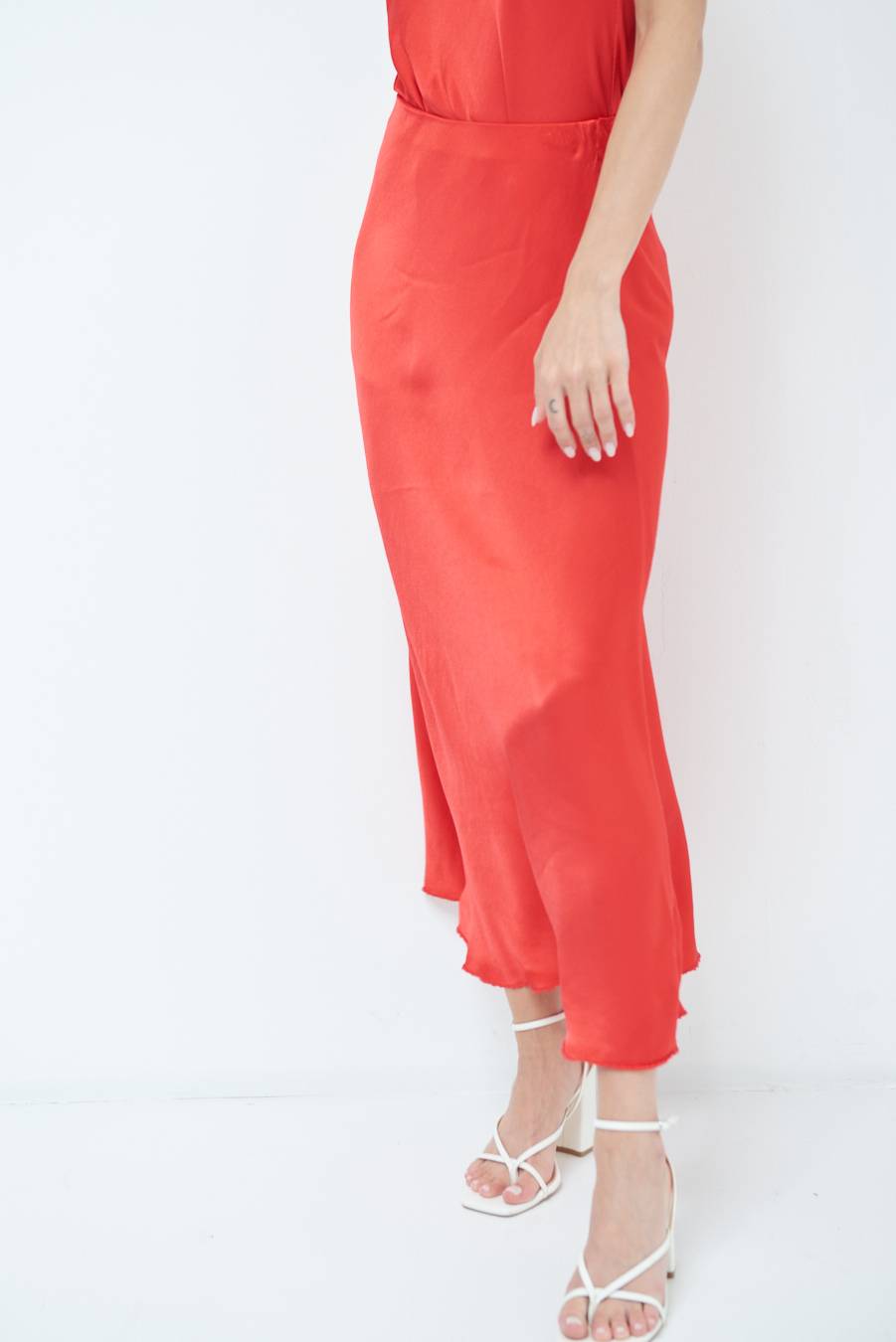 Kikisix GONNA RASO VISCOSA ROSSO