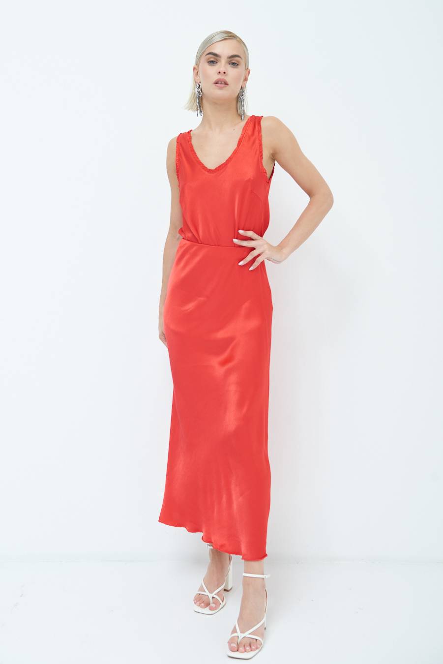 Kikisix GONNA RASO VISCOSA ROSSO