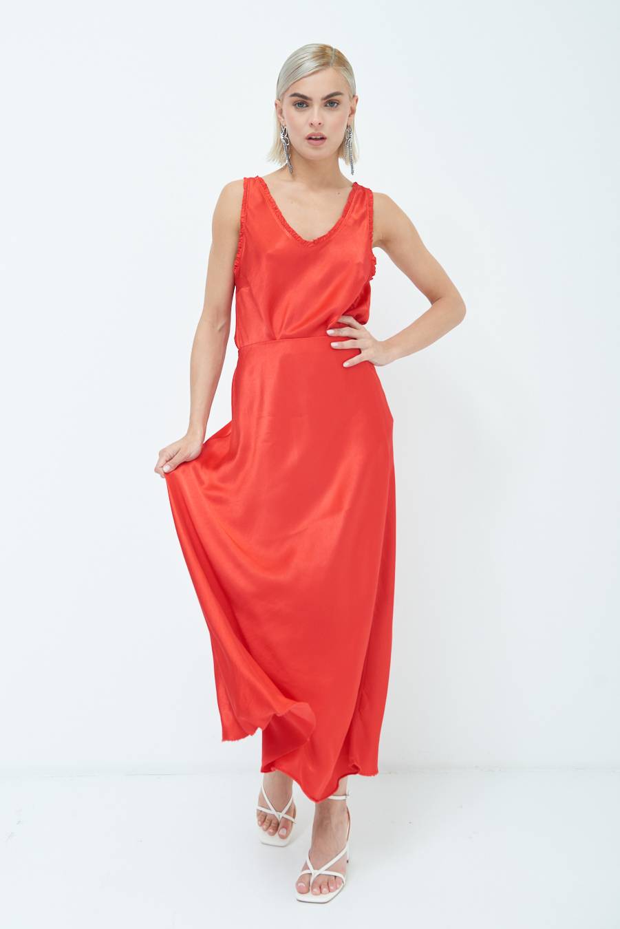 Kikisix GONNA RASO VISCOSA ROSSO