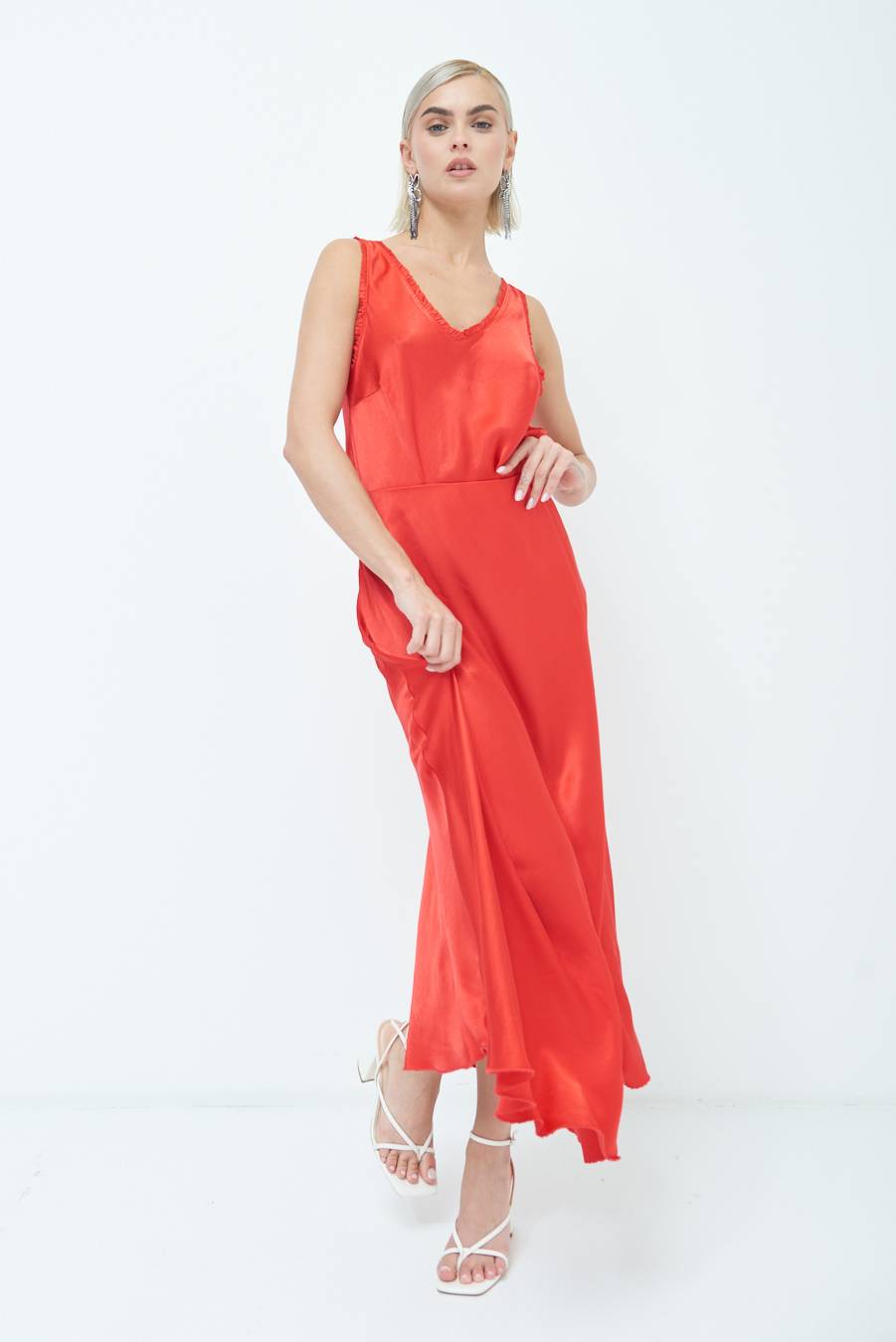 Kikisix GONNA RASO VISCOSA ROSSO