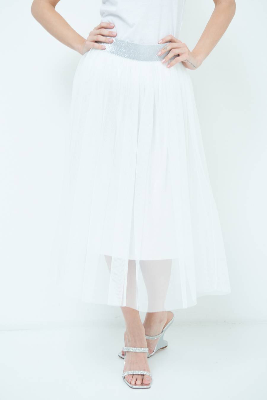 Kikisix GONNA TULLE BIANCO