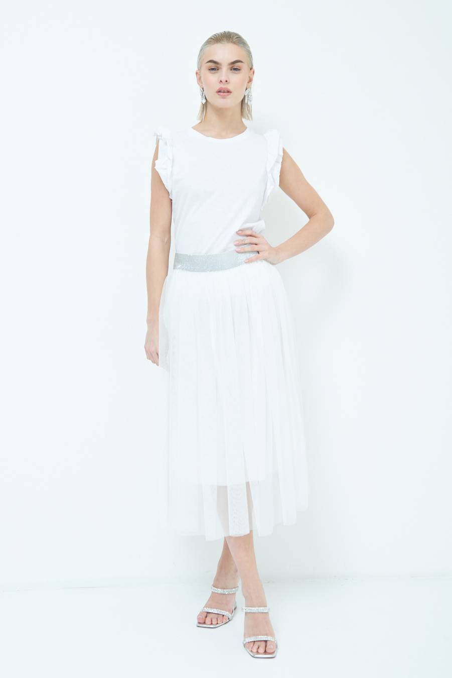 Kikisix GONNA TULLE BIANCO