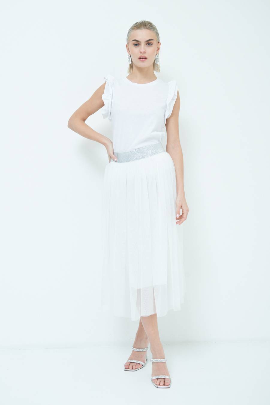 Kikisix GONNA TULLE BIANCO