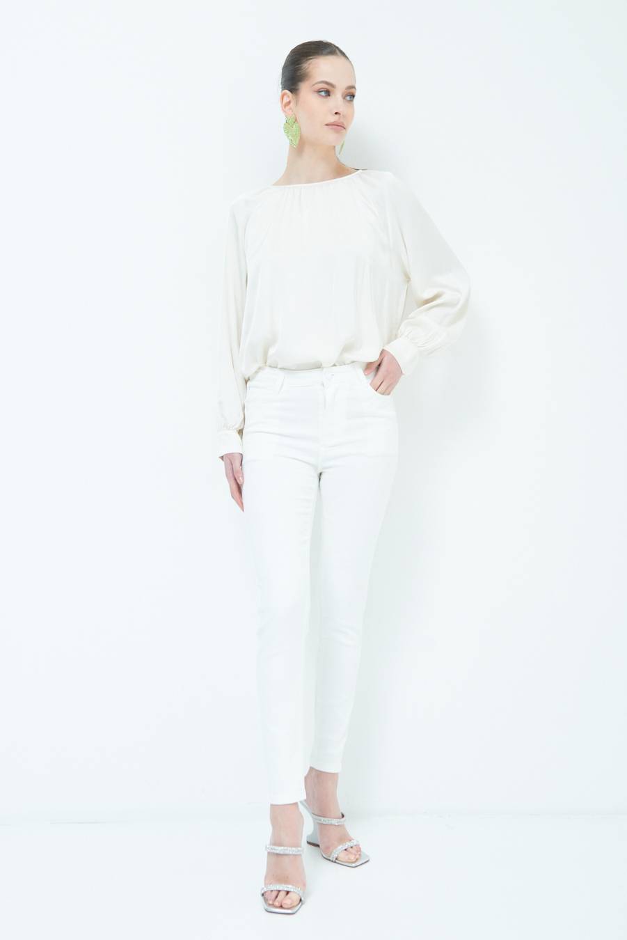 Kikisix JEANS PUSH BIANCO