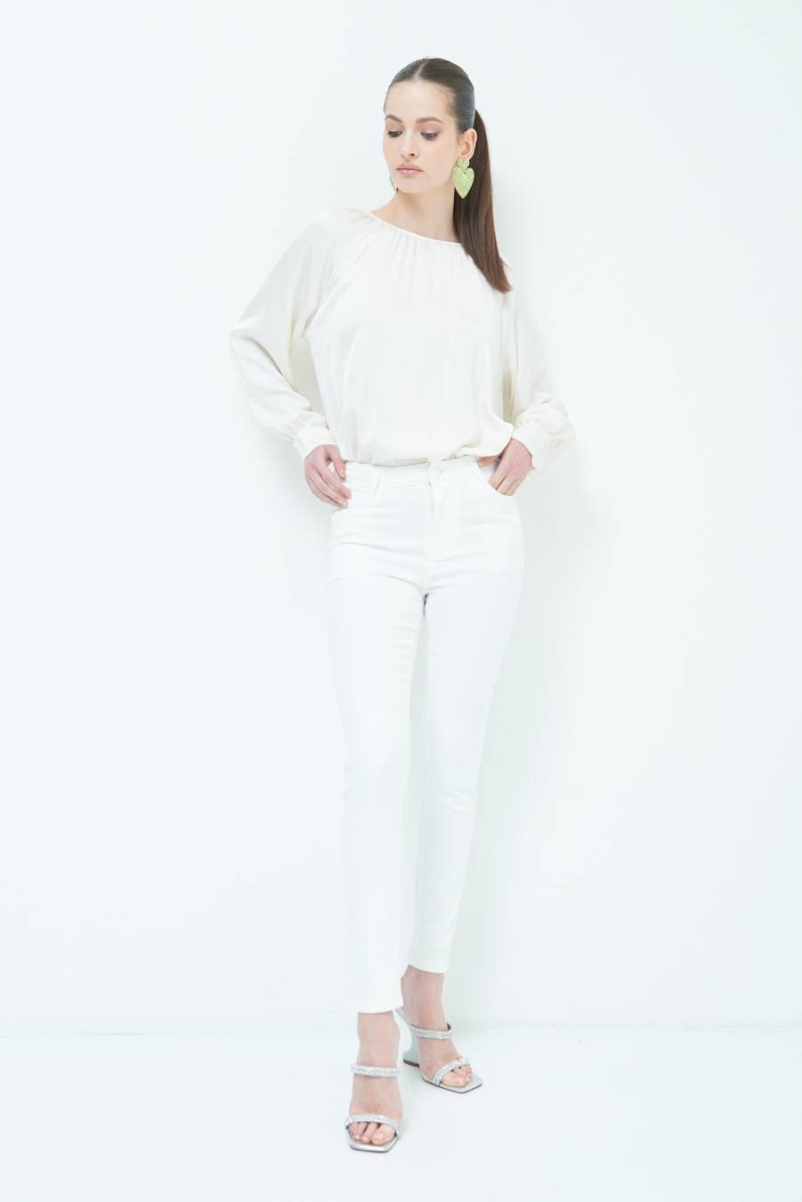 Kikisix JEANS PUSH BIANCO