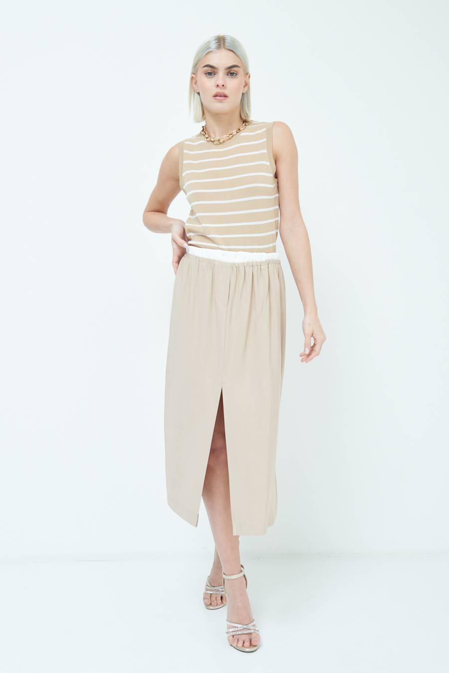 Kikisix LONGUETTE CON COSTINA VITA BEIGE