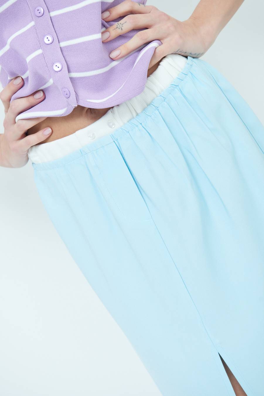 Kikisix LONGUETTE CON COSTINA VITA CELESTE