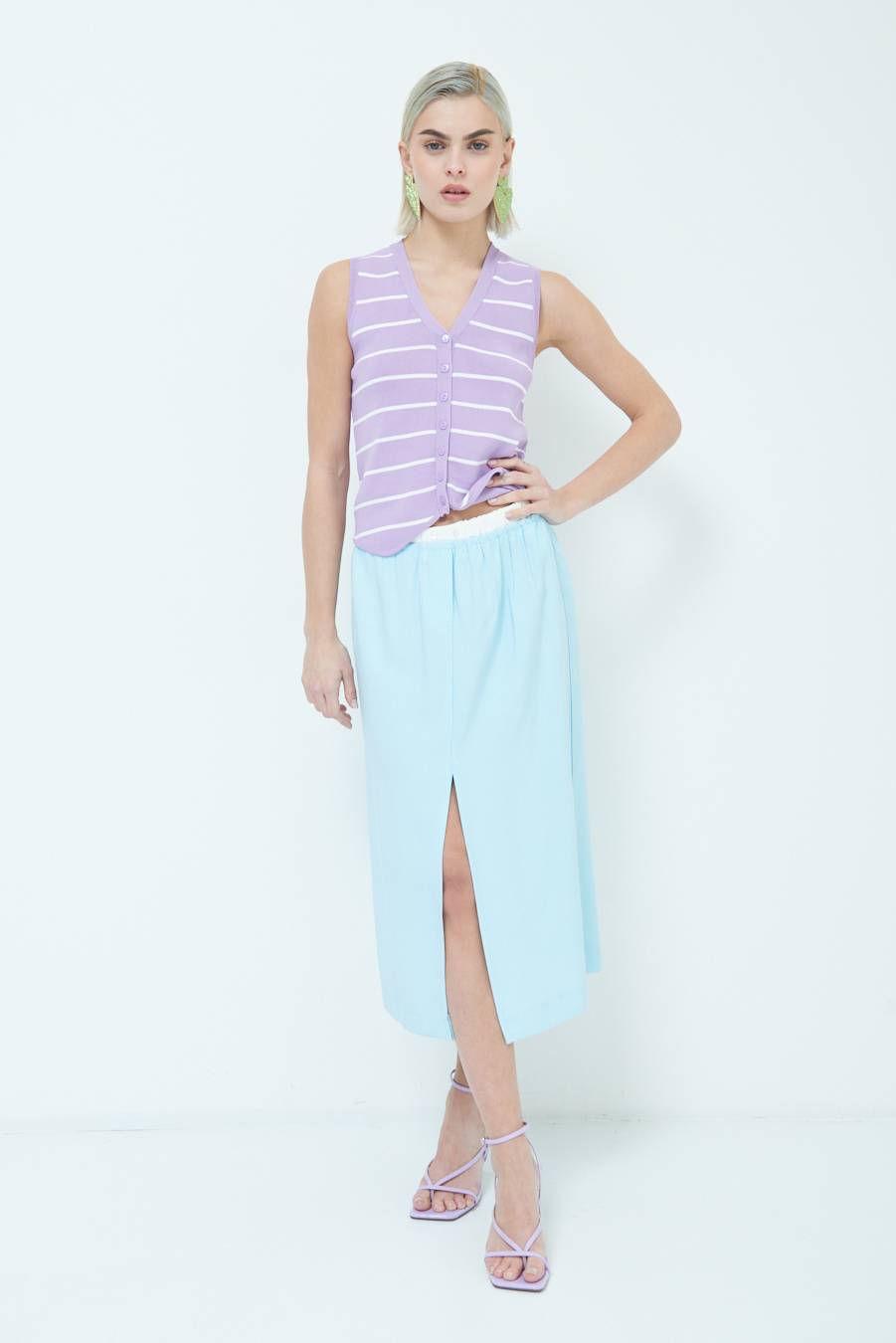 Kikisix LONGUETTE CON COSTINA VITA CELESTE