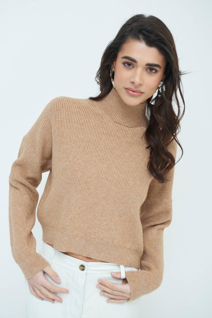 Kikisix MAGLIA COSTINA BUCO DAV. CAMMELLO