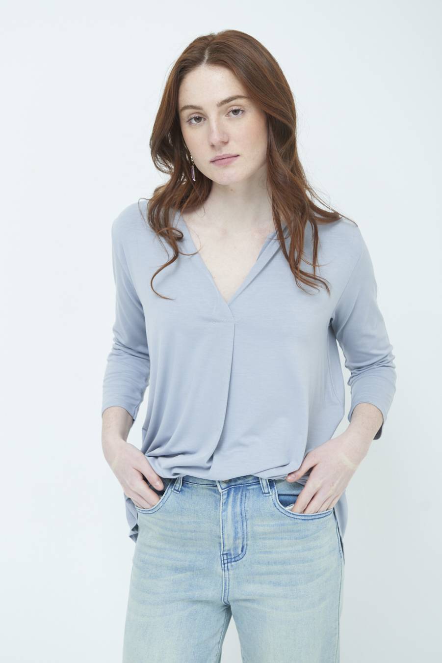 Kikisix MAGLIA V PIEG.DAVANTI GRIGIO