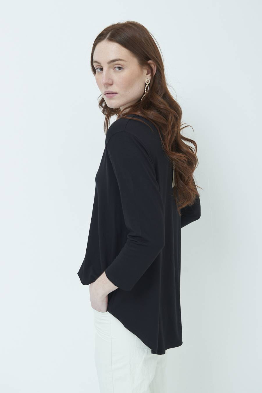 Kikisix MAGLIA V PIEG. DAVANTI NERO