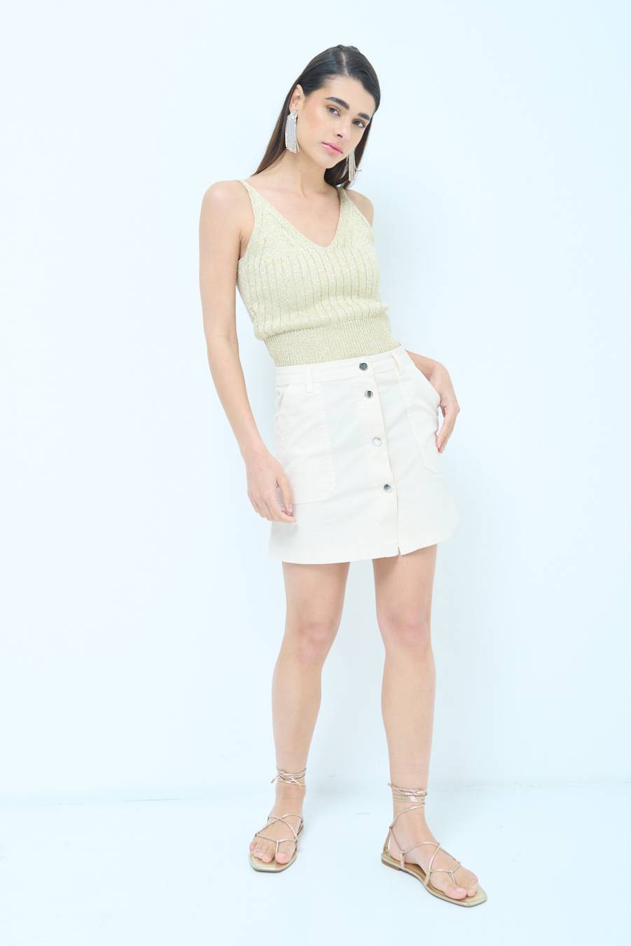 Kikisix MINIGONNA BOTTONI DV. BEIGE