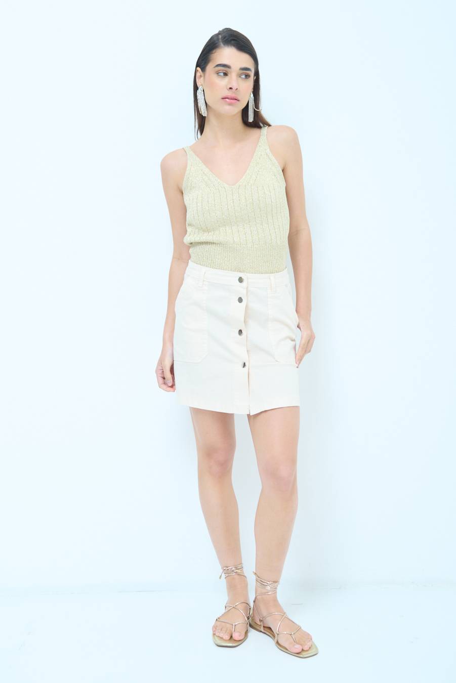 Kikisix MINIGONNA BOTTONI DV. BEIGE