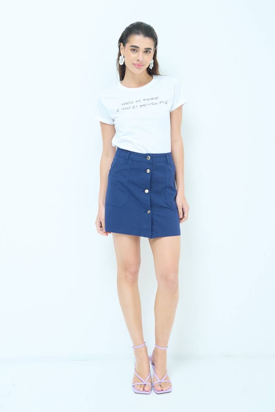 Kikisix MINIGONNA BOTTONI DV. BLU