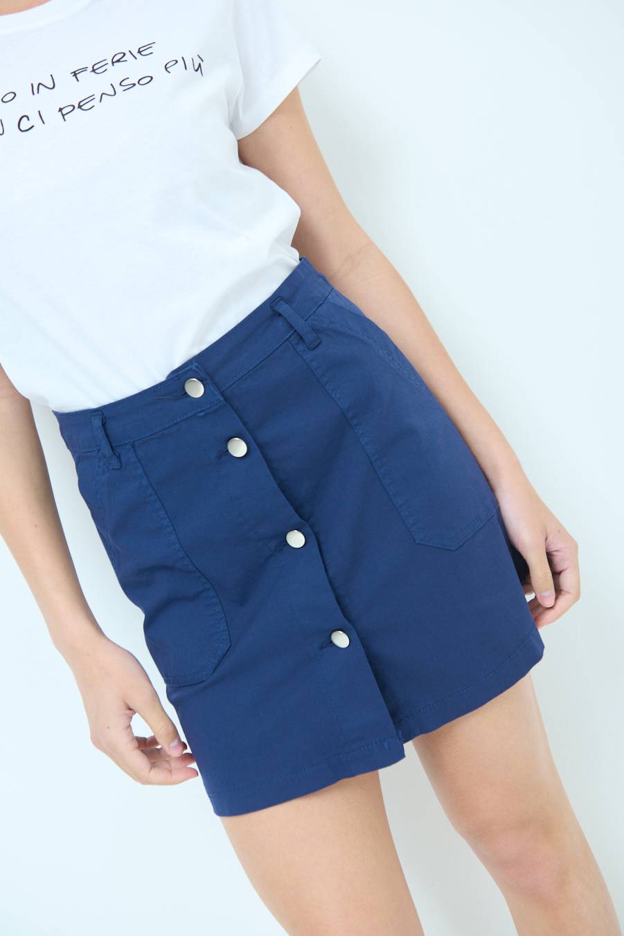 Kikisix MINIGONNA BOTTONI DV. BLU