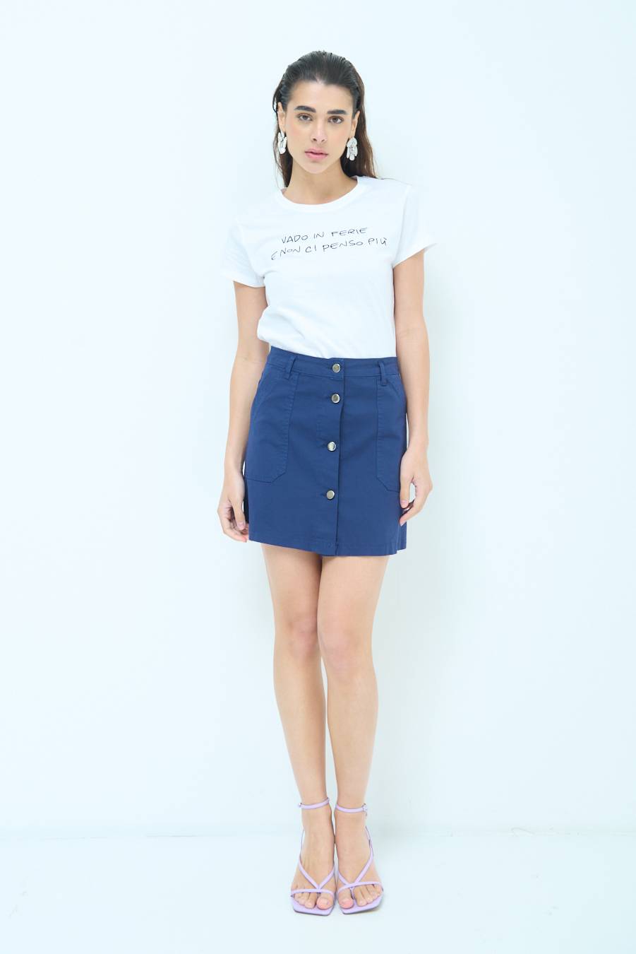 Kikisix MINIGONNA BOTTONI DV. BLU