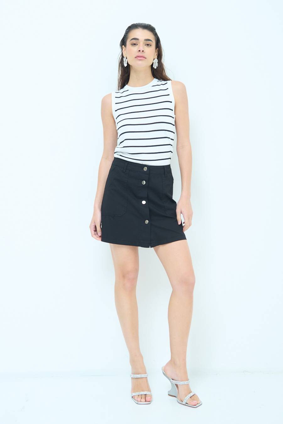 Kikisix MINIGONNA BOTTONI DV. NERO