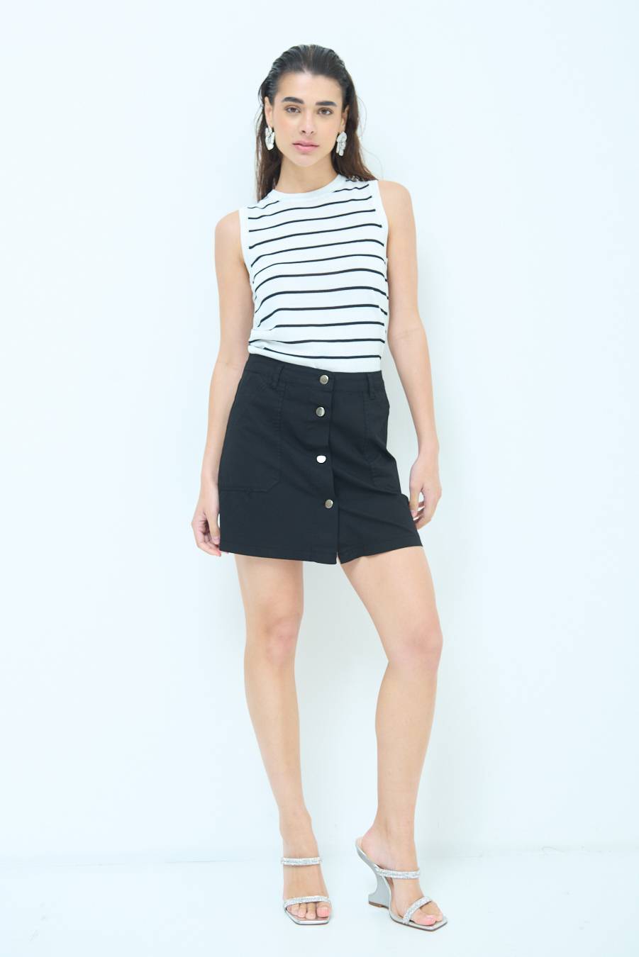 Kikisix MINIGONNA BOTTONI DV. NERO