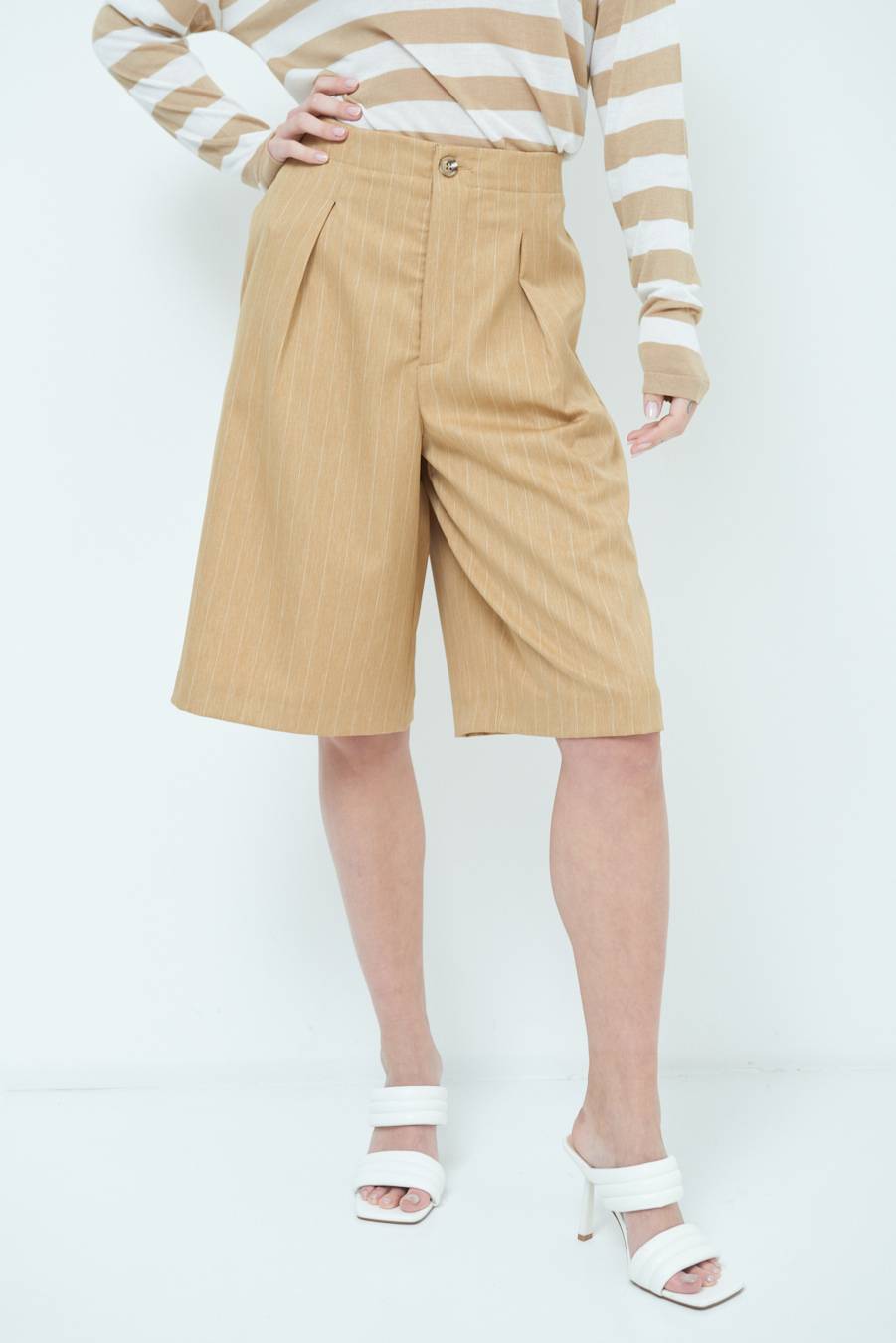 Kikisix PANTA GONNA 3/4 CAMMELLO