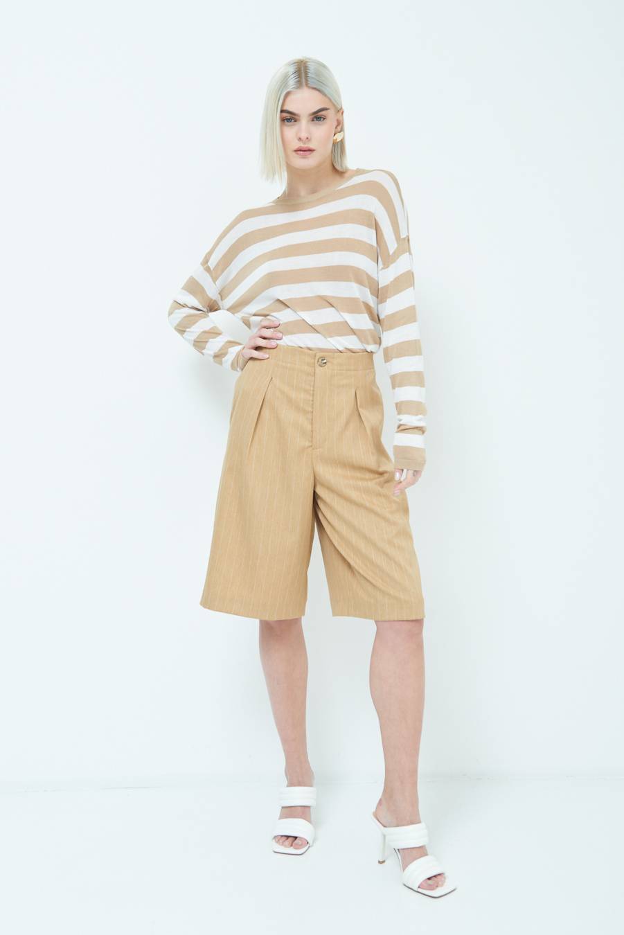 Kikisix PANTA GONNA 3/4 CAMMELLO