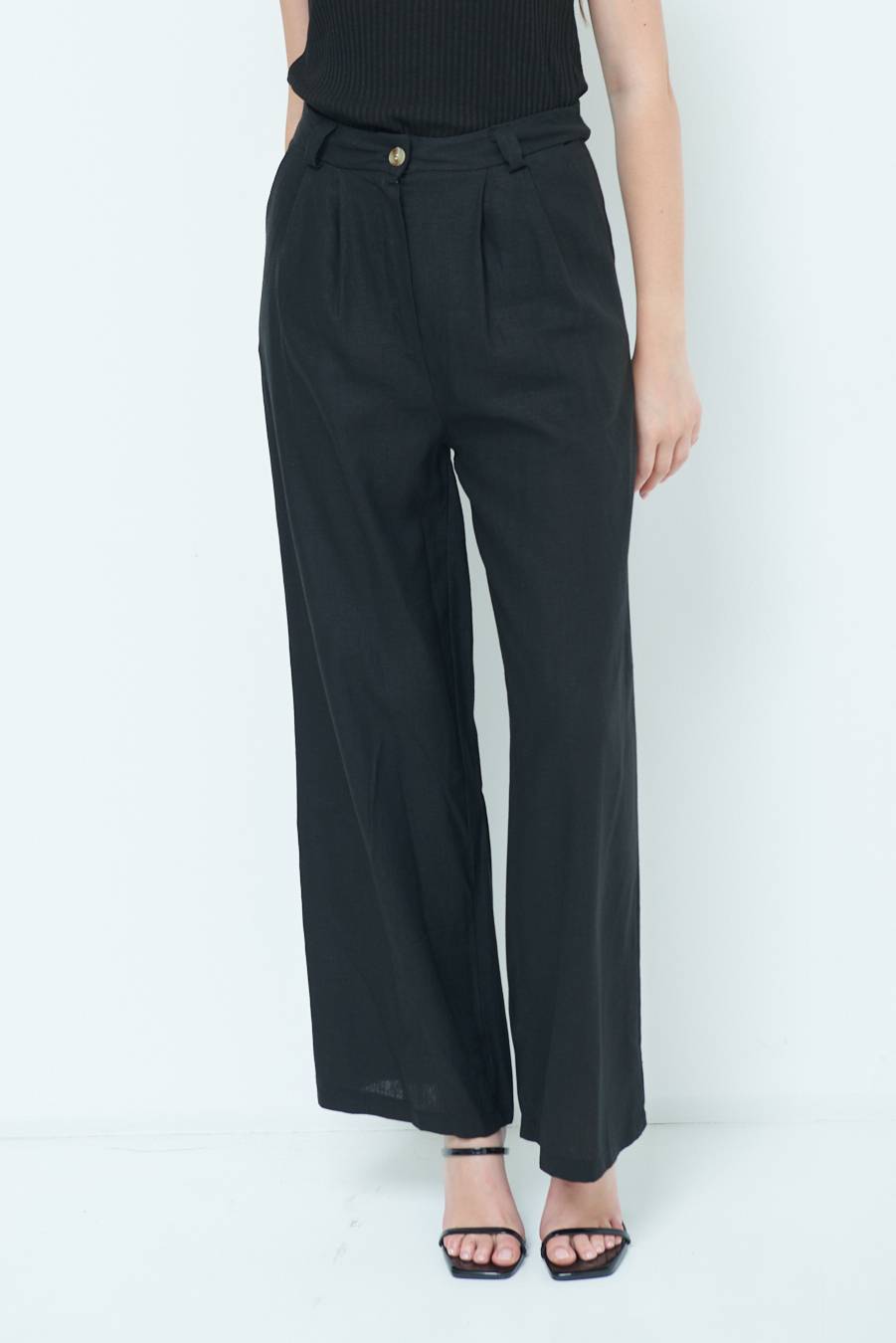 Kikisix PANTA PALAZZO CON PINCE NERO