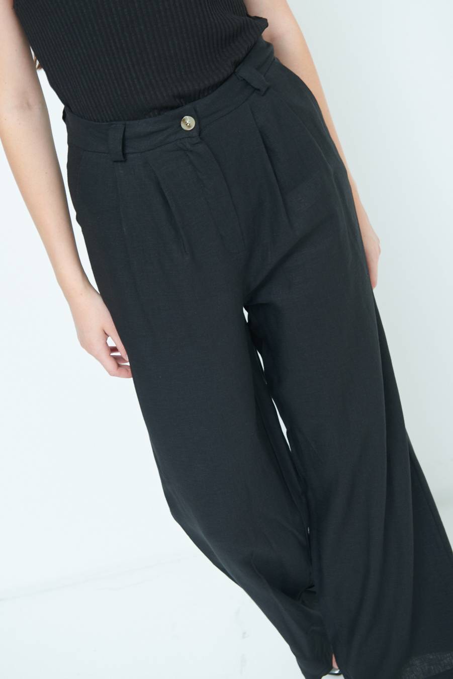 Kikisix PANTA PALAZZO CON PINCE NERO