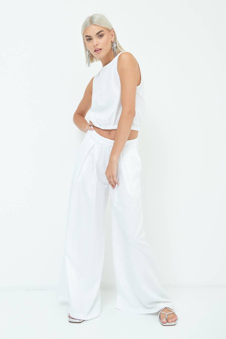 Kikisix PANTA PALAZZO CON PINCE PANNA