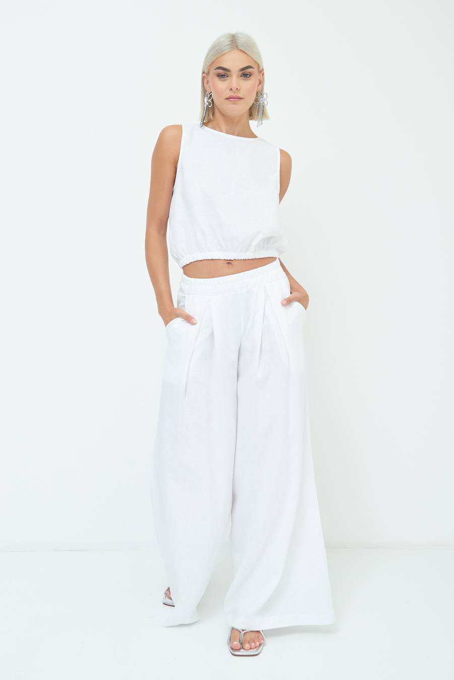 Kikisix PANTA PALAZZO CON PINCE PANNA