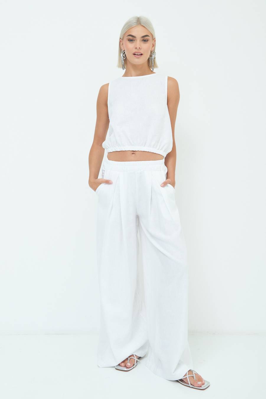 Kikisix PANTA PALAZZO CON PINCE PANNA