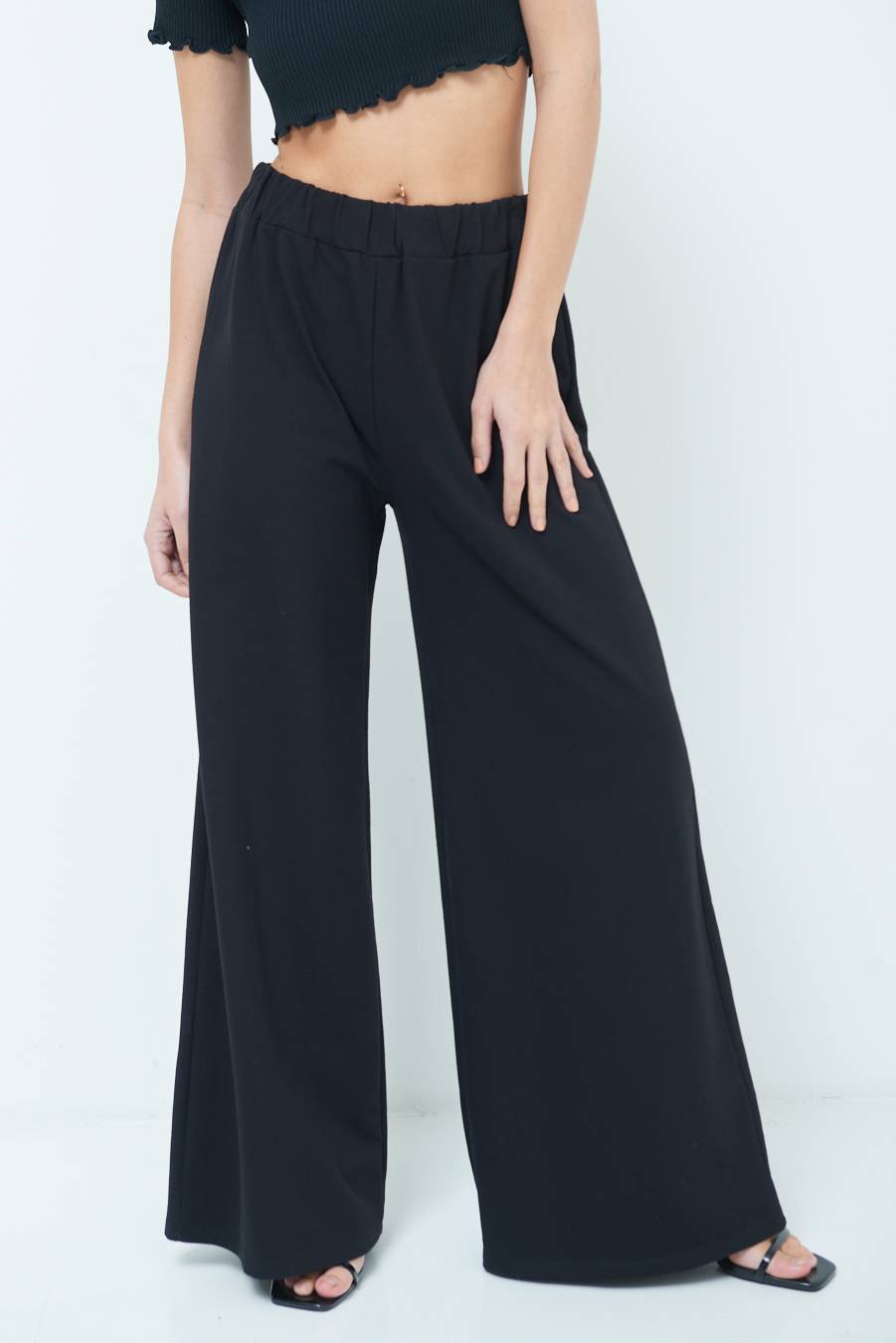 Kikisix PANTA PALAZZO NERO