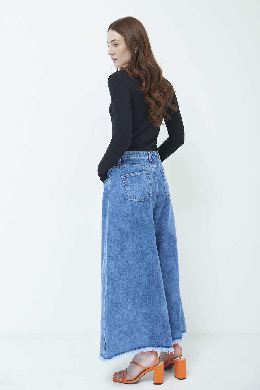 Kikisix PANTAGONNA MARMORIZZATO JEANS