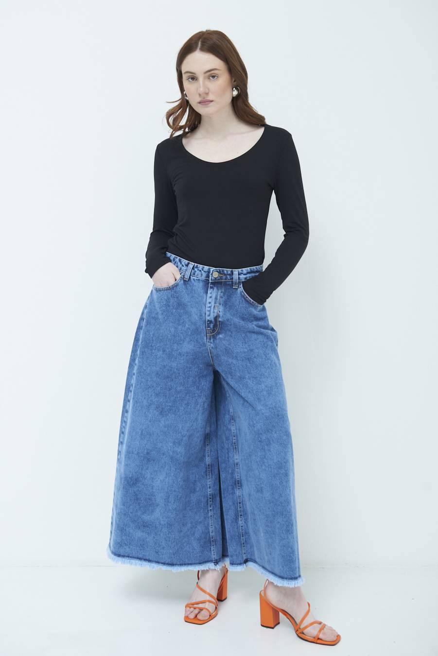 Kikisix PANTAGONNA MARMORIZZATO JEANS