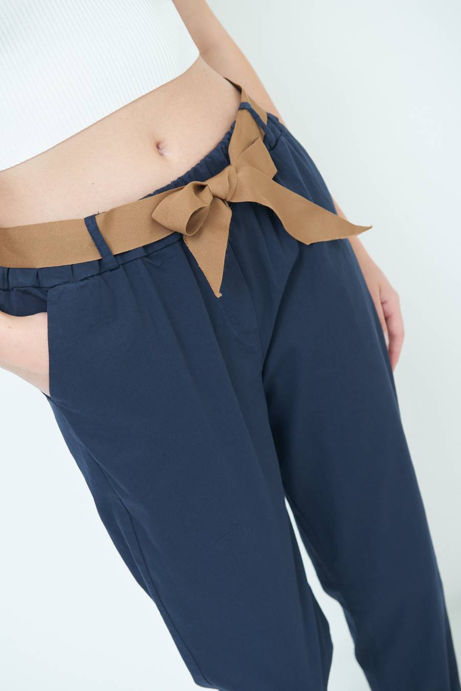 Kikisix PANTALONE DRITTO CON RISVOLTO BLU