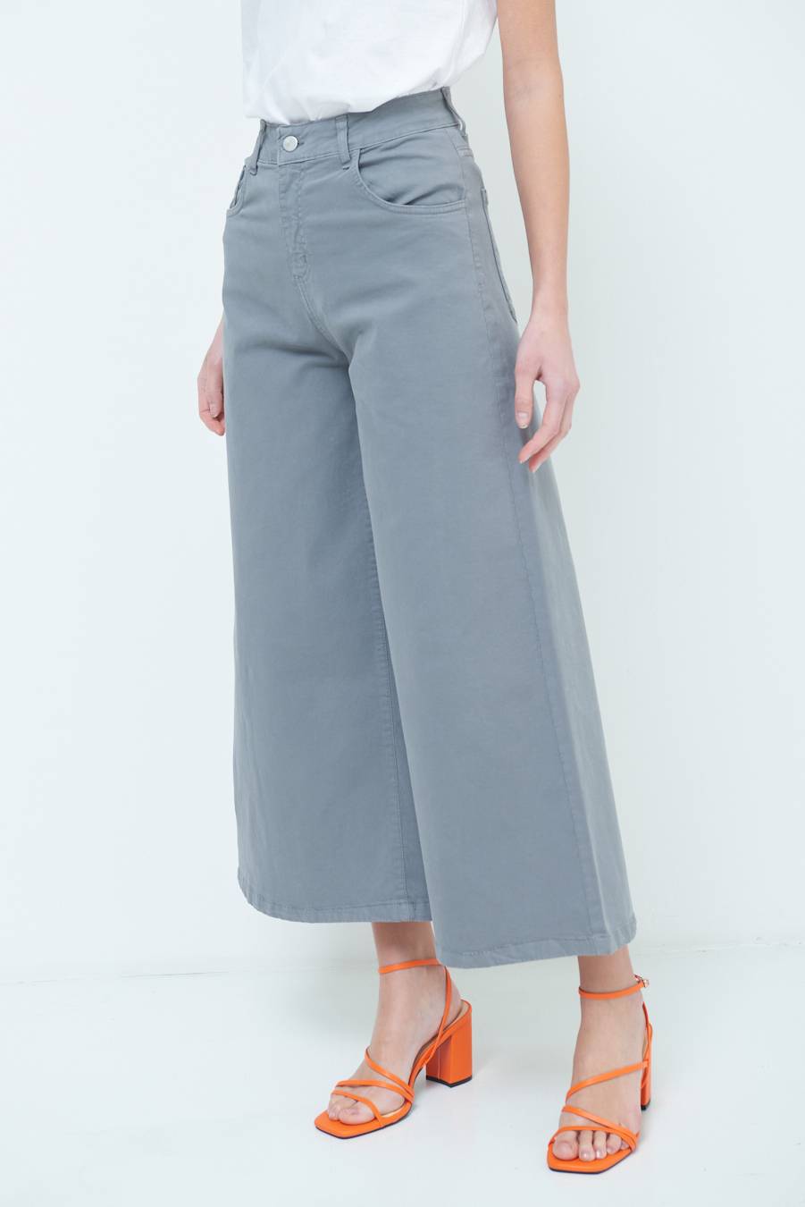 Kikisix PANTALONE/GONNA GABARDINA GRIGIO