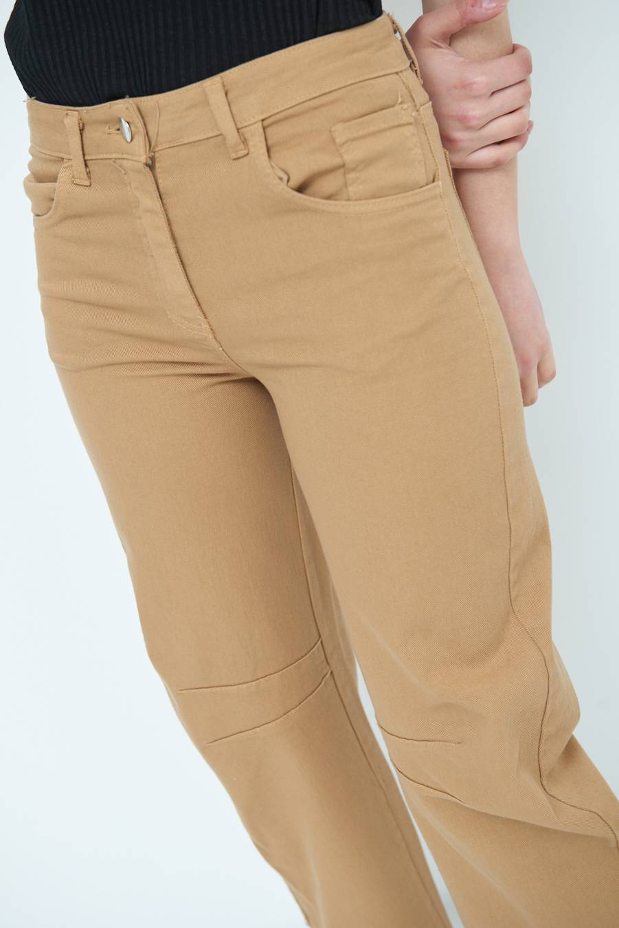 Kikisix PANTALONE LINEA UOVO CAMMELLO