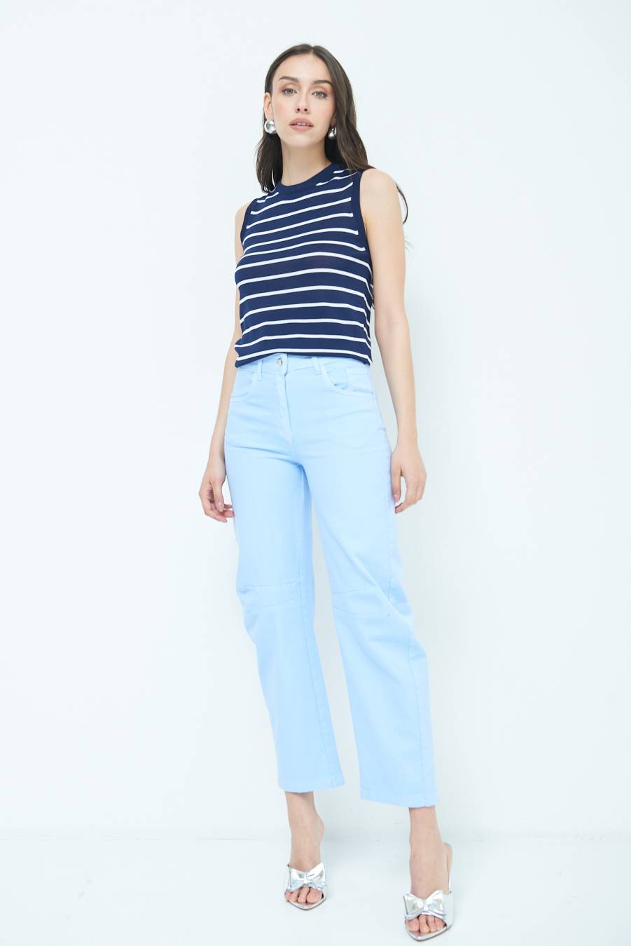 Kikisix PANTALONE LINEA UOVO CELESTE