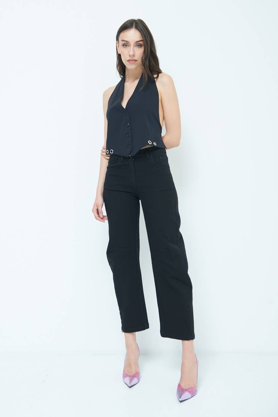 Kikisix PANTALONE LINEA UOVO NERO