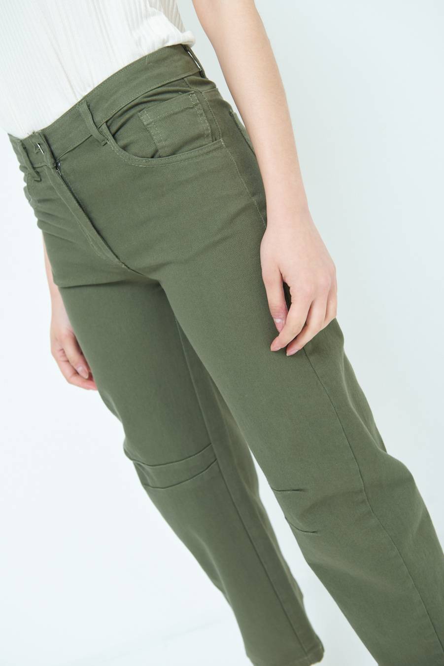 Kikisix PANTALONE LINEA UOVO VERDE MILITARE