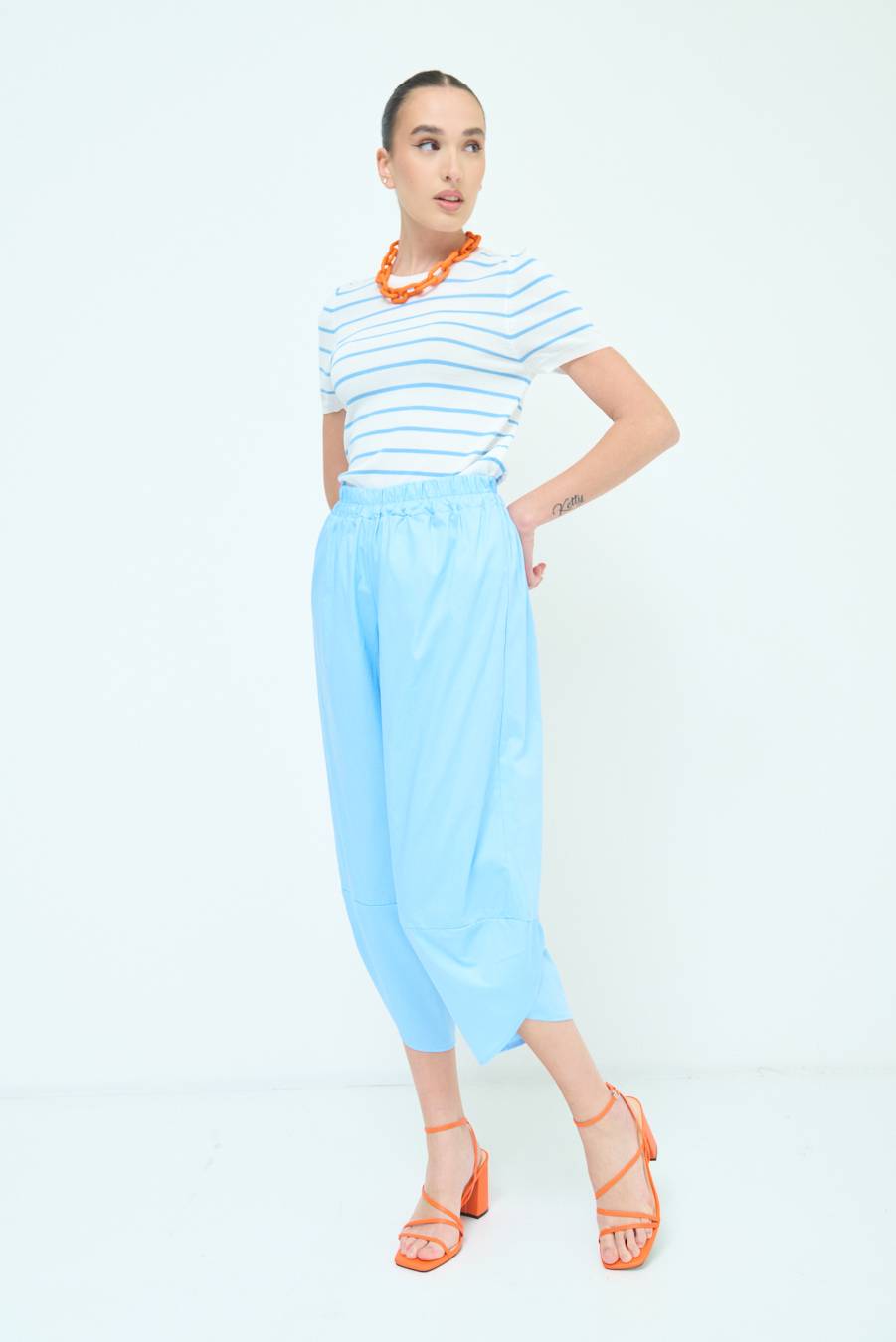 Kikisix PANTALONE OVER AZZURRO
