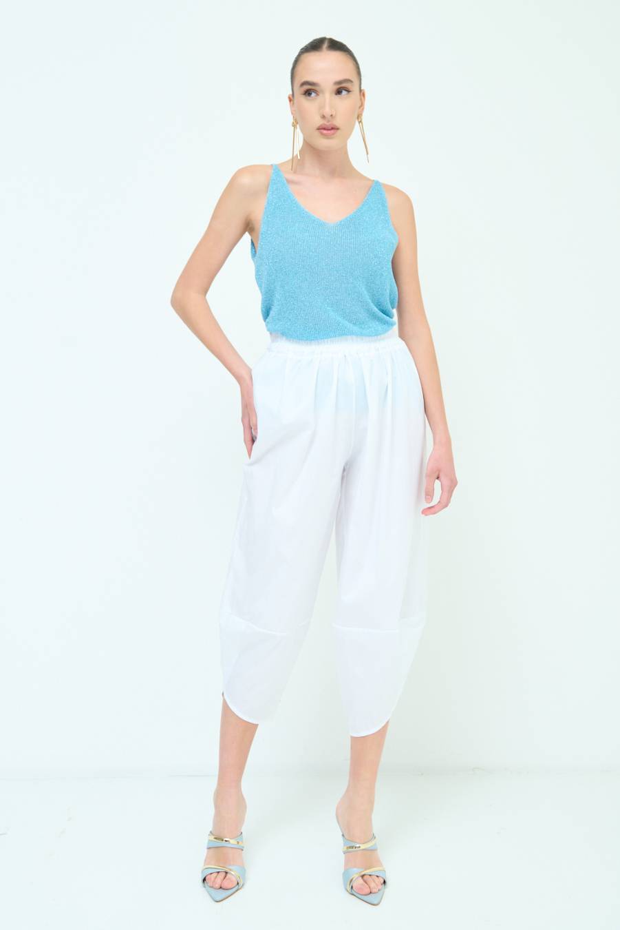 Kikisix PANTALONE OVER BIANCO