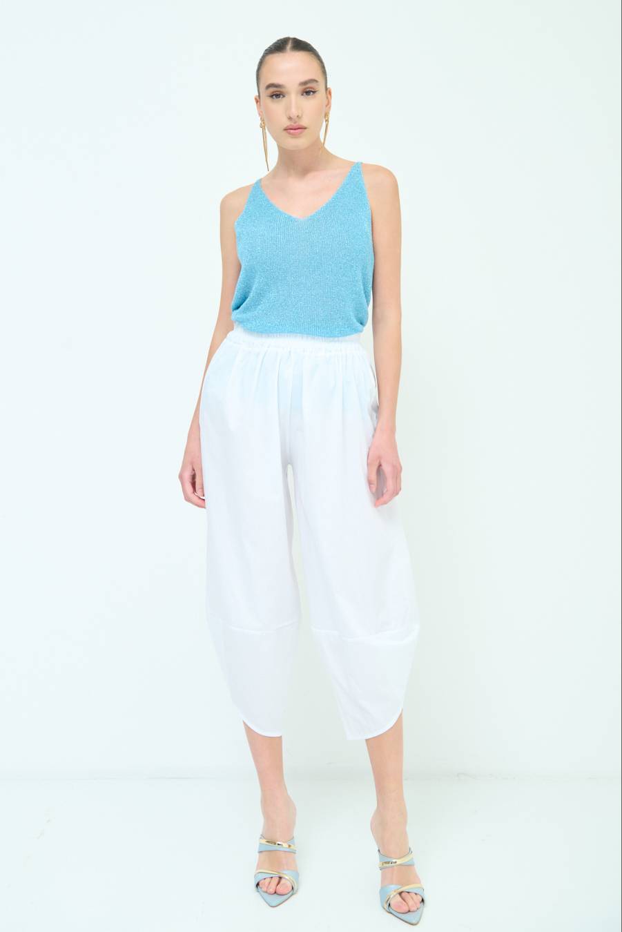 Kikisix PANTALONE OVER BIANCO