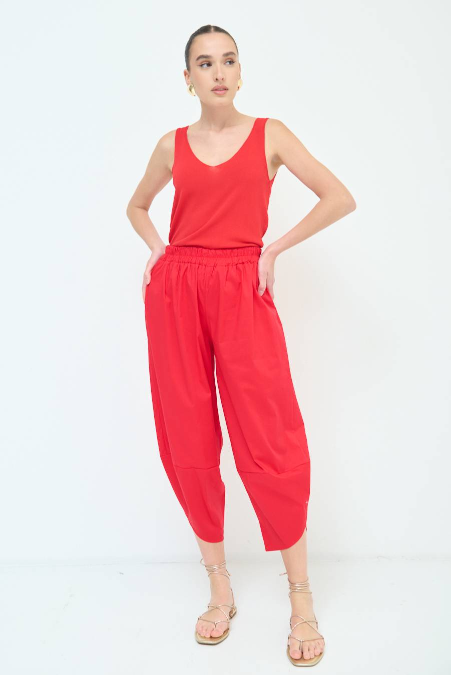 Kikisix PANTALONE OVER ROSSO