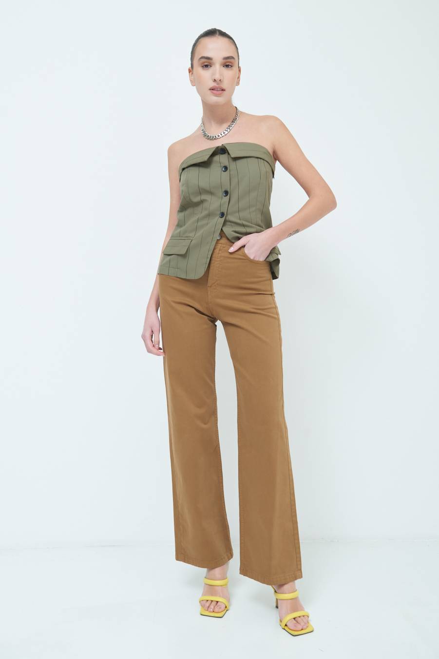 Kikisix PANTALONE PALAZZO BEIGE