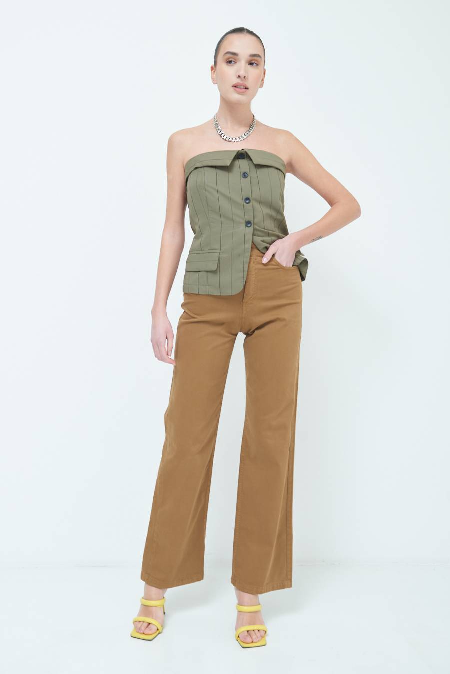 Kikisix PANTALONE PALAZZO BEIGE