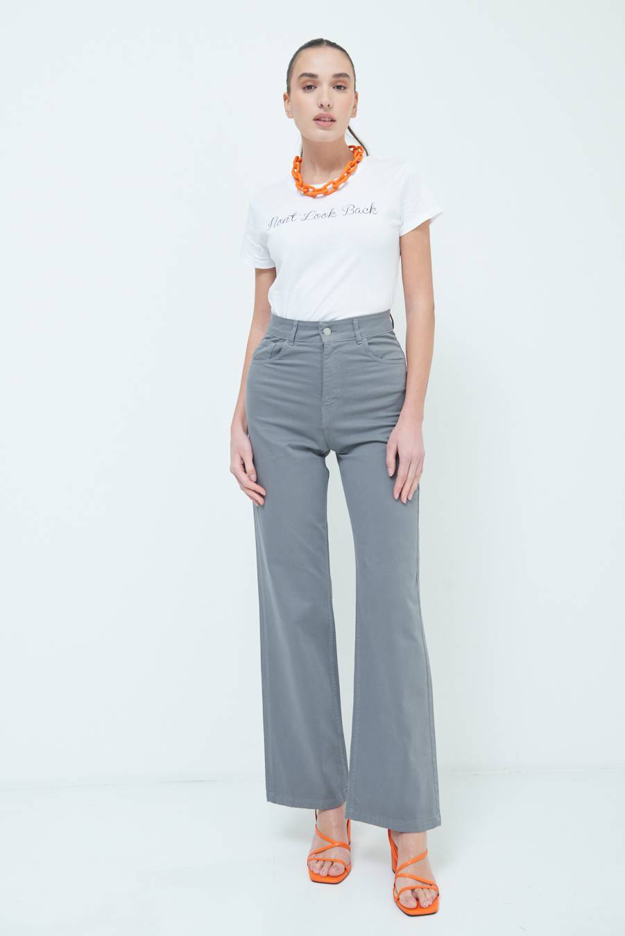 Kikisix PANTALONE PALAZZO GRIGIO