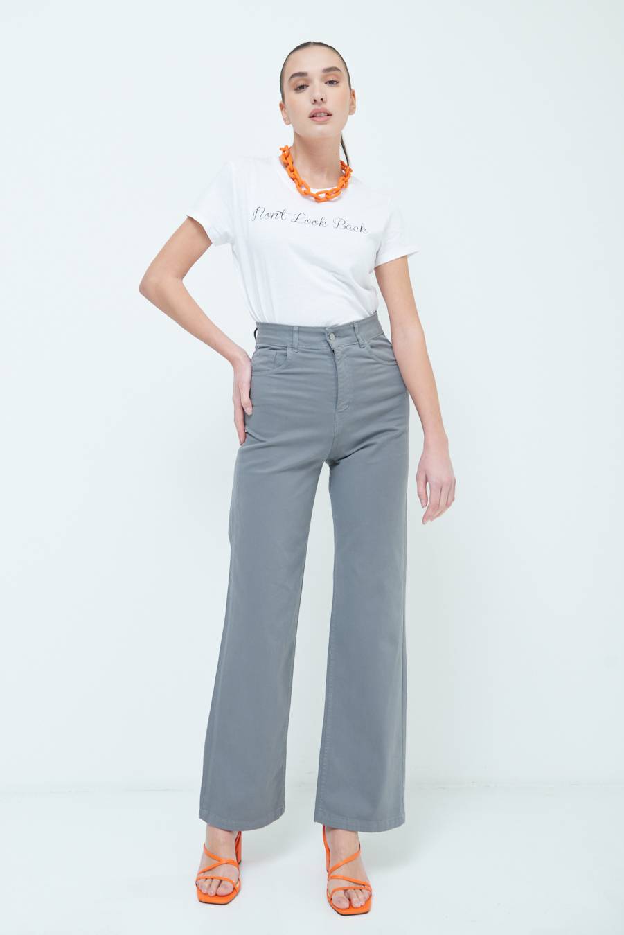 Kikisix PANTALONE PALAZZO GRIGIO