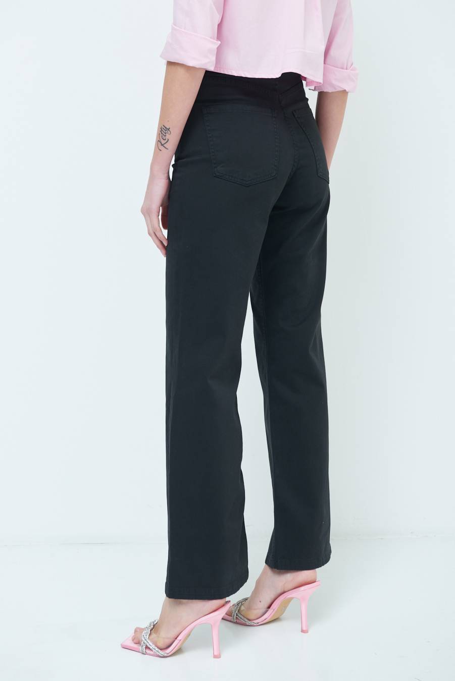 Kikisix PANTALONE PALAZZO NERO