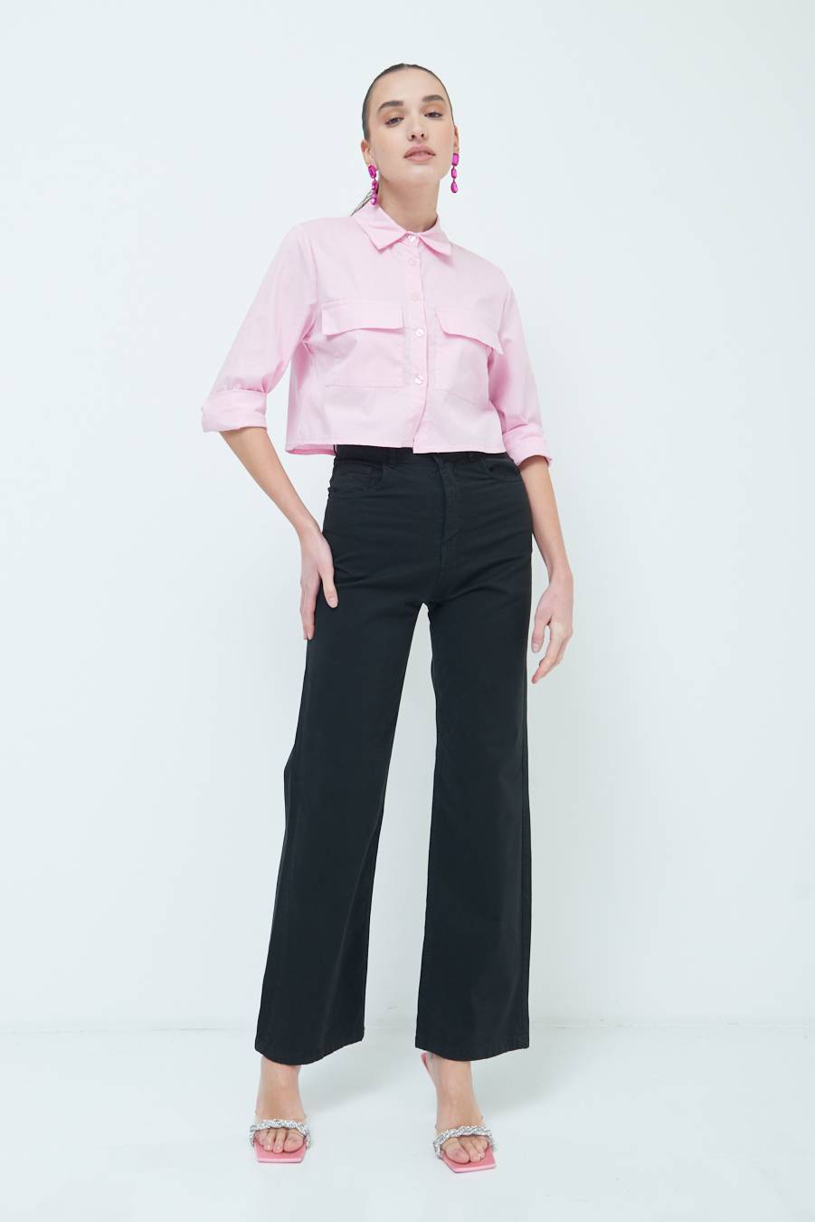 Kikisix PANTALONE PALAZZO NERO