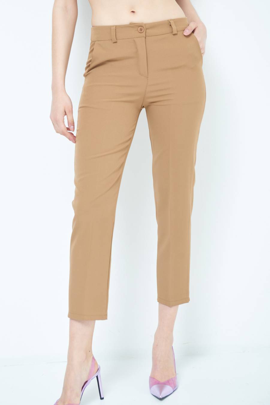 Kikisix PANTALONE SIGARETTA FANGO
