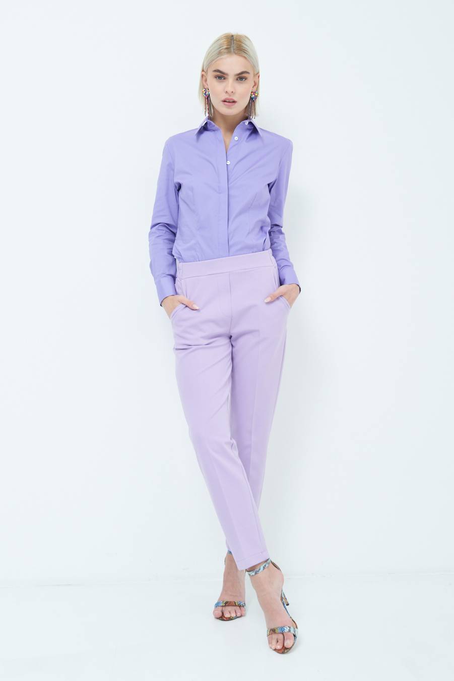 Kikisix PANTALONE SIGARETTA LILLA